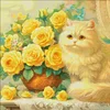 (US Only)Cat Printed Cross Stitch Kit 61x61cm DIY 14CT Thread Art Needlework Home Decor