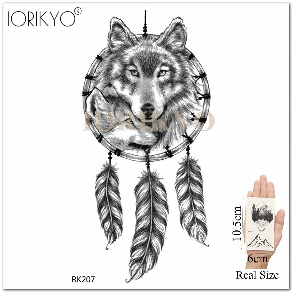 IORIKYO Temporary Women Tattoo Arm Stickers Body Chest Geometric Flash Tree Water Transfer Tatoos Dreamcatcher Sexy Fake Tattoo