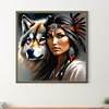 (40*40cm)Indian Beauty Wolf - Full Round Drill Diamond Painting