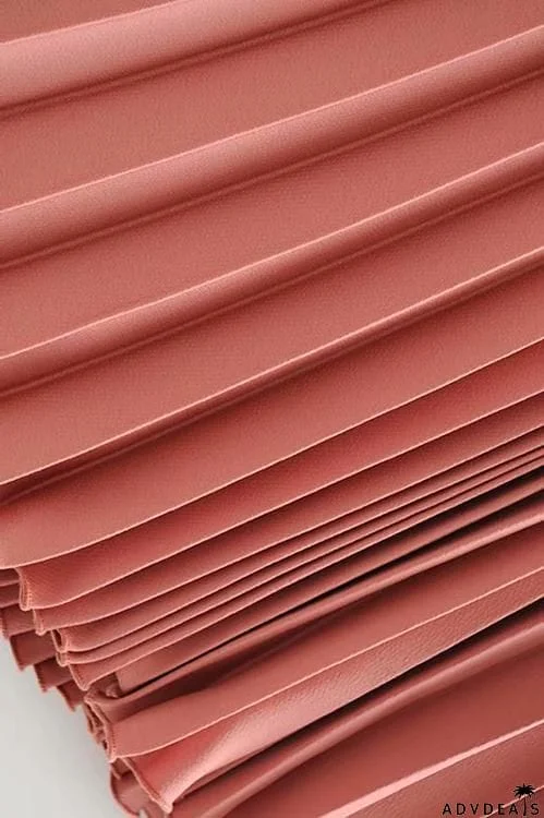 Tied Neck Long Sleeve Pleated Mini Dress