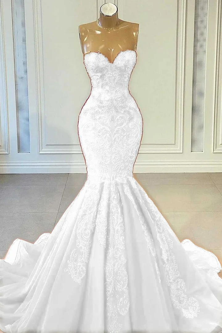 Red Sweetheart Sleeveless Mermaid Prom Dress With Beadings PD0731