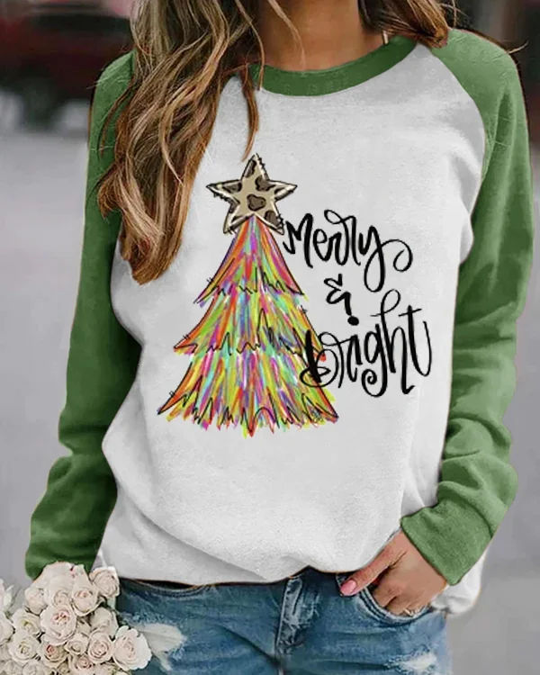 Christmas Merry+Bright Tree Sweatshirt