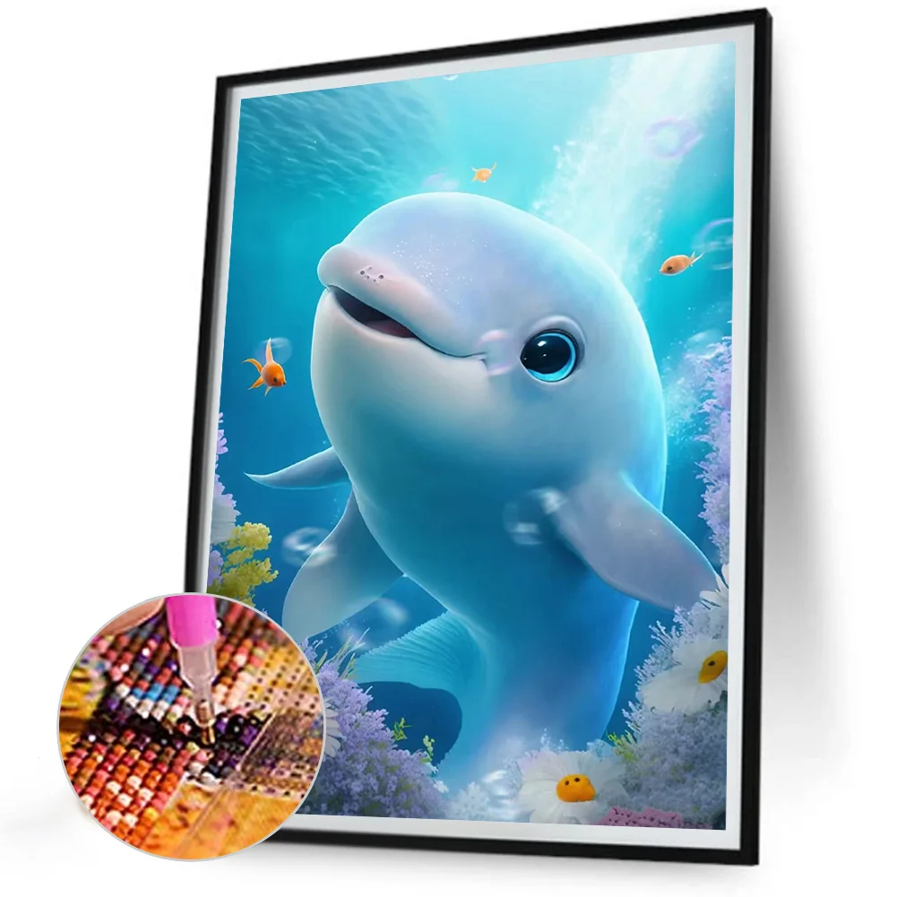 Full Round Diamond Painting 30*40cm - Longing For Dolphins