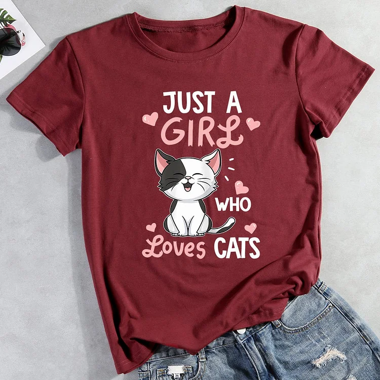 Just A Girl Who Love Cats T-Shirt-013095