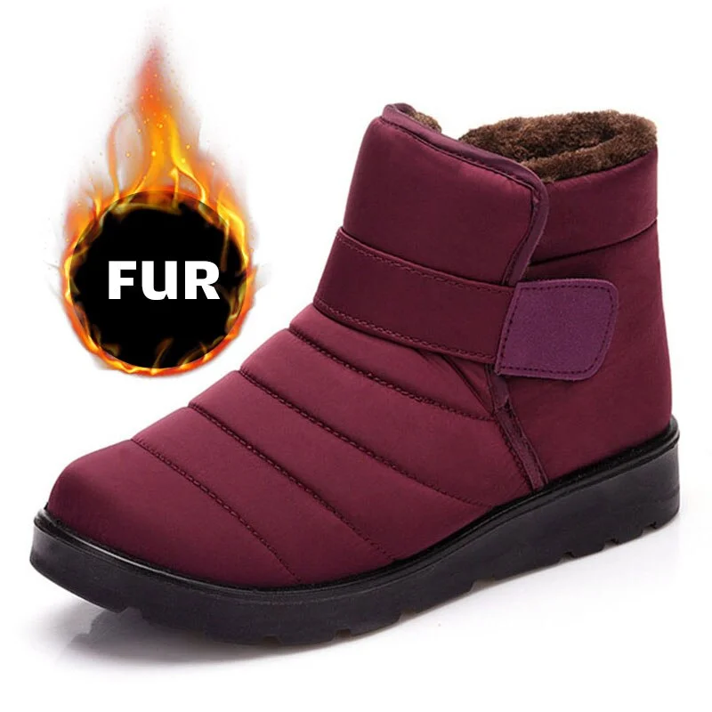 Men Winter Snow Boots Male Fur Ankle Boots Men Shoes Warm Plush Men Outdoor Work Shoes Unisex Waterproof Winter Boots Plus Size