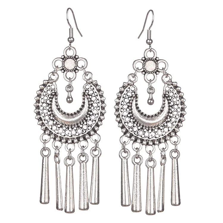 Ethnic Tassels Earrings Boho Retro Travel Holiday Women Pendant Earrings-Annaletters