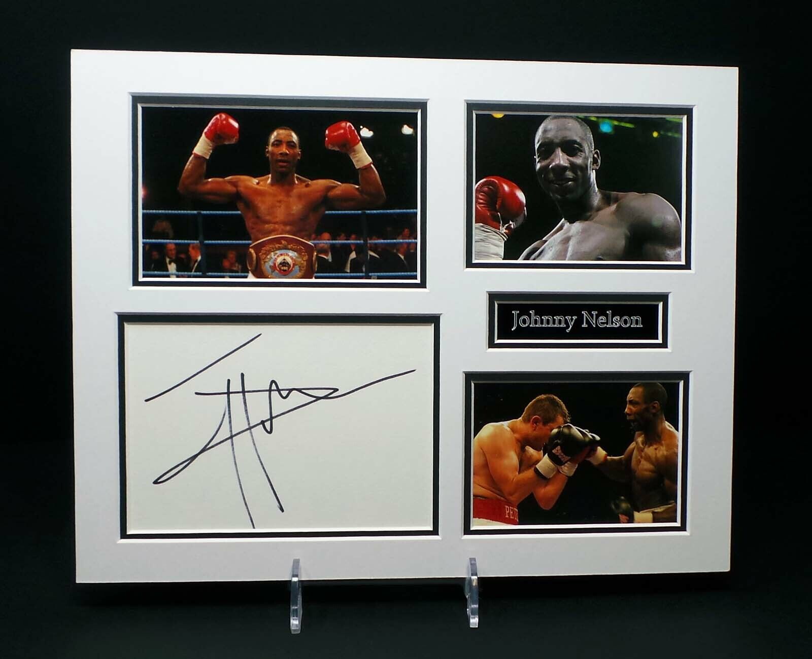 Johnny NELSON Signed Mounted Photo Poster painting Display 2 AFTAL RD COA Sheffield Boxer