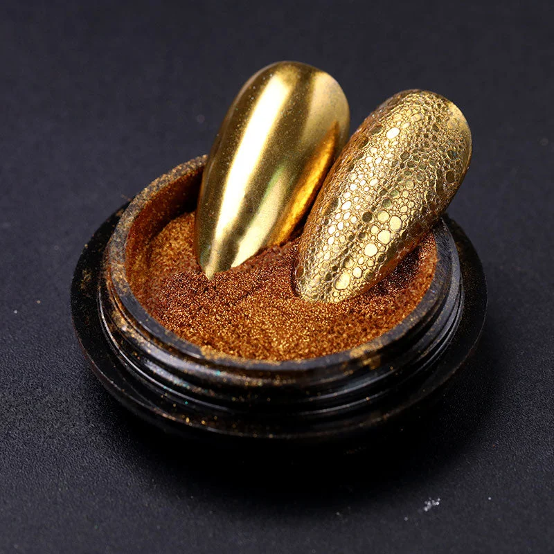 1 Box Rose Sliver Bubble Mirror Powder Metallic Nail Art Glitter iridescent Chrome Dust Sparkling Flakes Pigment Decoration