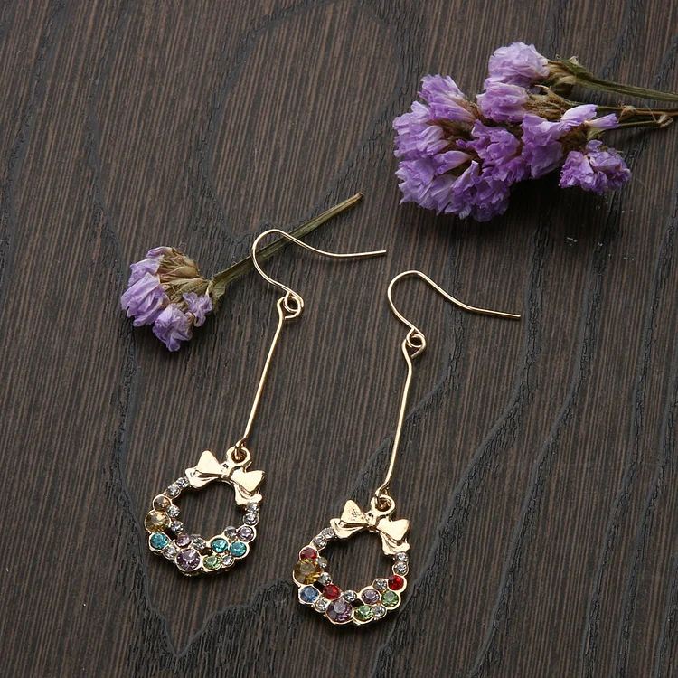 ANB - Bowknot Diamond Vintage Delicate Flower Earrings (0492 Earrings)