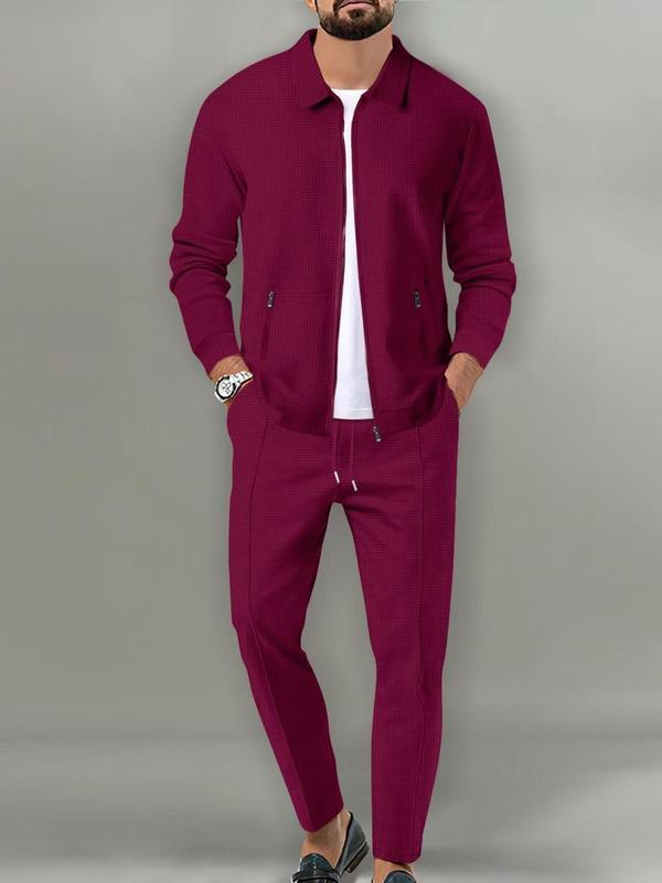 KZZ Sporty Two-piece Set Men's Plain Zip Up Jacket & Drawstring Waist Pants Tracksuit Set, Men's Sportswear for Gym Workout Running, Casual Gym Wear, Tracksuit Outfit, Athletic Tracksuit, Casual Activewear, Gym Clothes Setļ¼FallFreshness KZZ Sporty Two-piece Set Men's Plain Zip Up Jacket & Drawstring Waist Pants Tracksuit Set, Men's Sportswear for Gym Workout Running, Casual Gym Wear, Tracksuit Outfit, Athletic Tracksuit, Casual Activewear, Gym Clothes Setļ¼FallFreshness