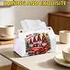Gnome Christmas Truck DIY PULeather Diamond Painting Tissue Box for Adults Beginners Large Size Diamond Art Paper Storage Holder for Living Room Bathroom Table Decor