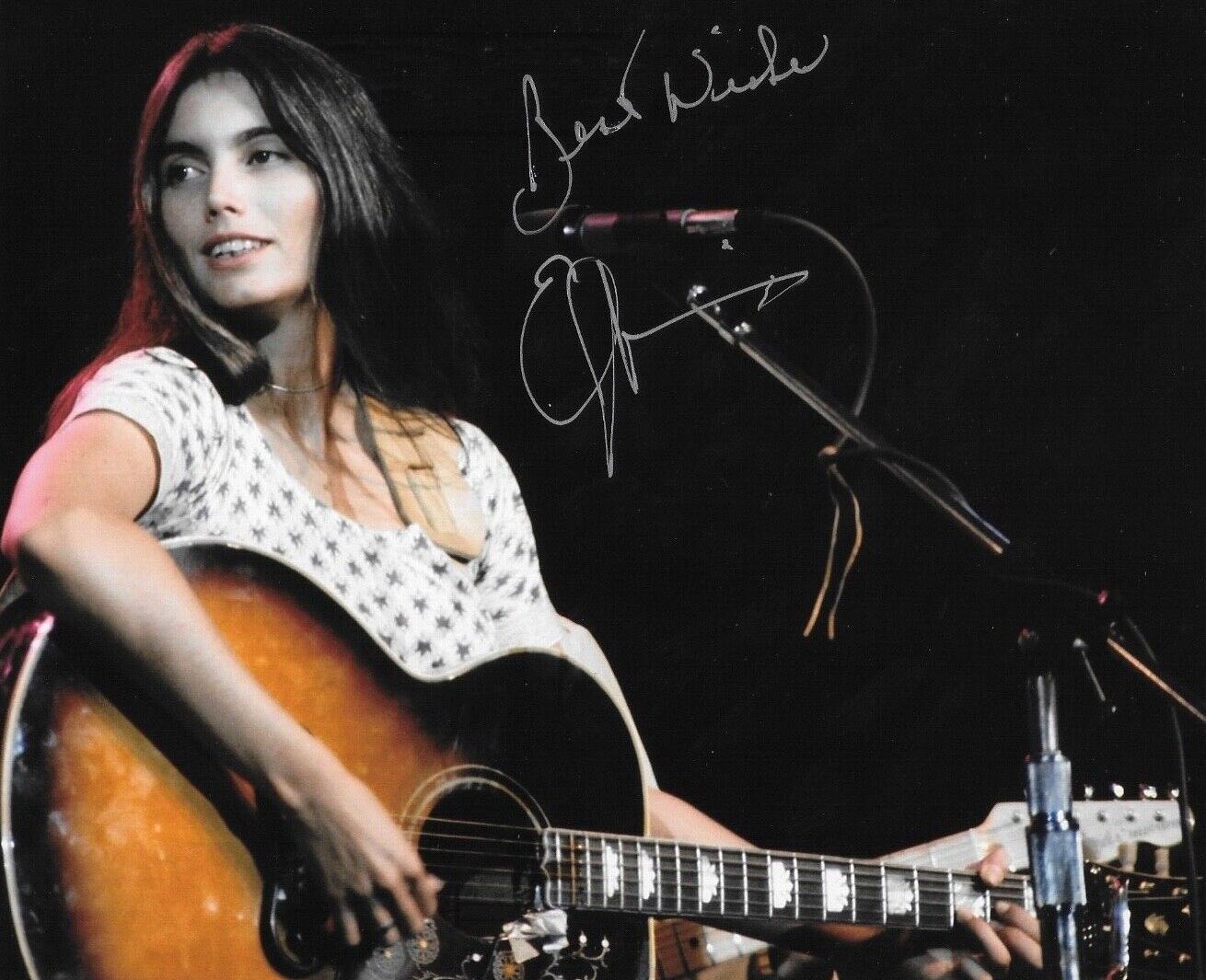 * EMMYLOU HARRIS * signed 8x10 Photo Poster painting * BOULDER TO BIRMINGHAM * COA * 13