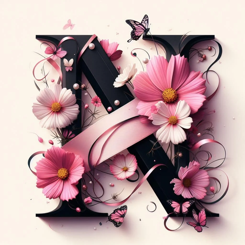 Diamond Painting - Full Round Drill - Flower Butterfly Alphabet(Canvas|30*30cm)