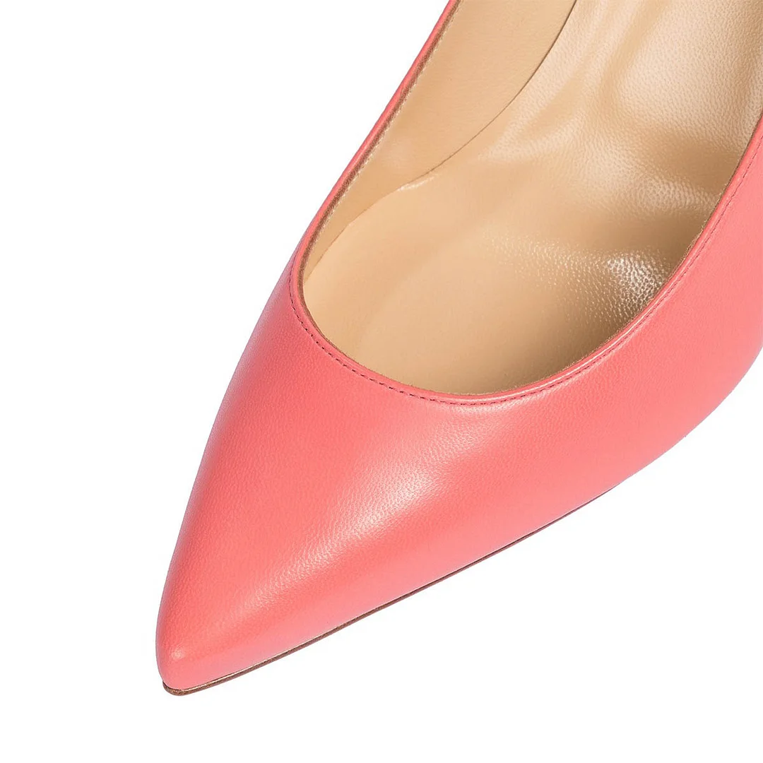 Elegant Vegan Leather Decorative Heel Pointed Toe Pink Pumps