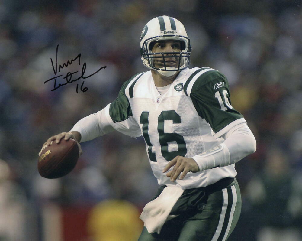 VINNY TESTAVERDE SIGNED AUTOGRAPH 8x10 Photo Poster painting - NY JETS HEISMAN TROPHY WINNER