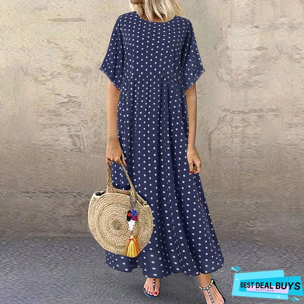 Women's A Line Dress Midi Dress Blue Half Sleeve Floral Ruched Print Summer Fall V Neck Casual Modern