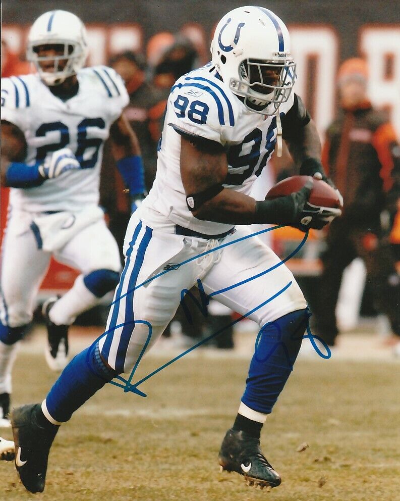 ROBERT MATHIS SIGNED INDIANAPOLIS COLTS FOOTBALL 8x10 Photo Poster painting #4 AUTOGRAPH PROOF!