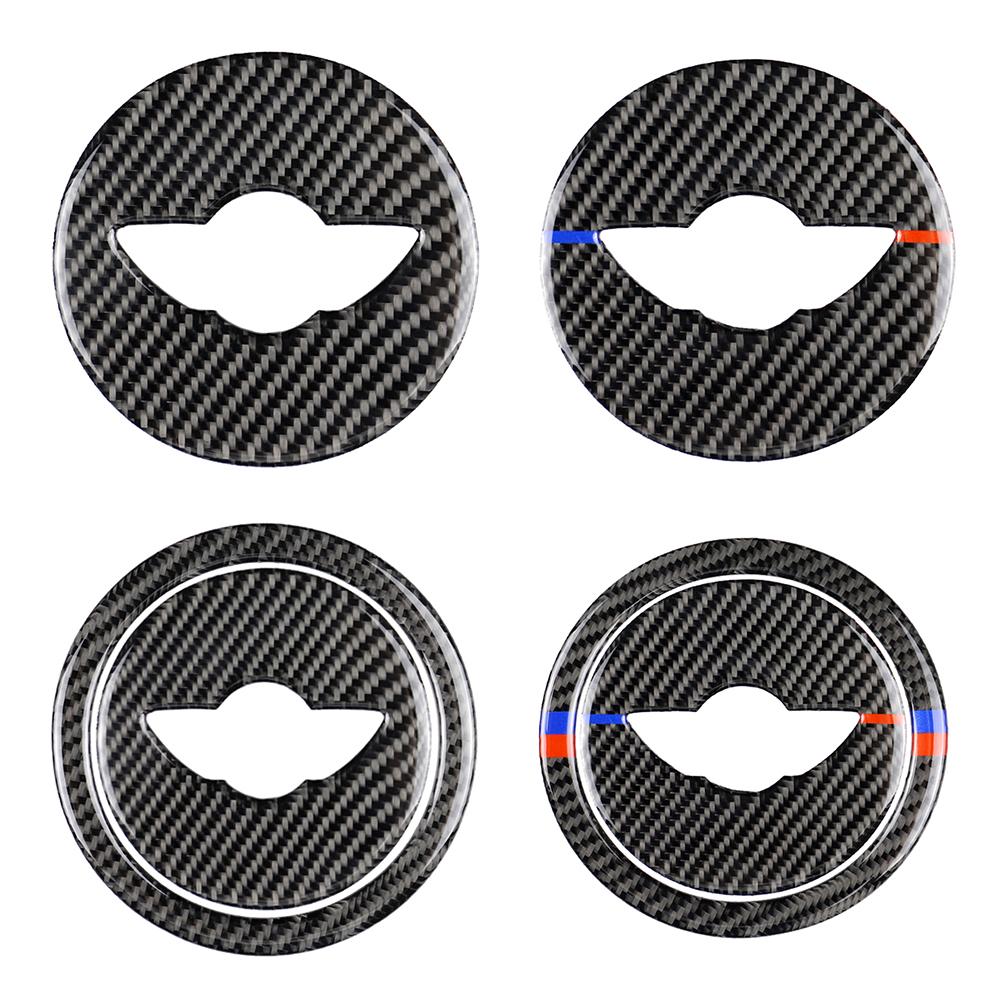 

Carbon Fiber Steering Wheel Sticker Cover Trim for Mini Cooper R55 R56 R60, Black, 501 Original