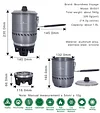  2-3 Person Camping Windproof Cooking System with Heat Exchanger Pot for Backpacking Hiking BVS01