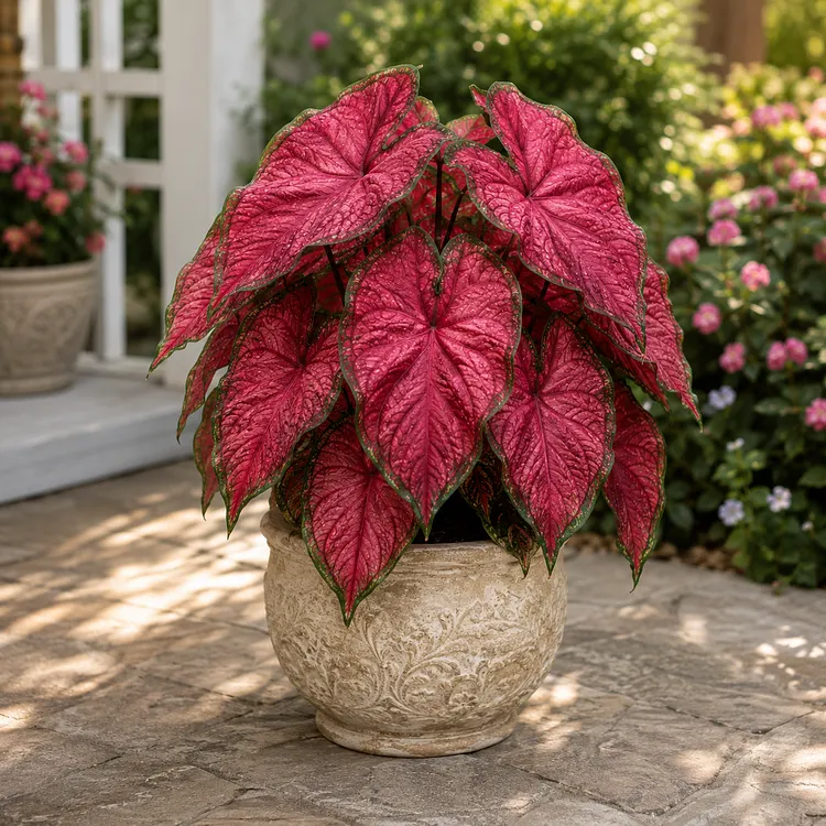 🌿 Rare Painted Heart Caladium Bulbs &ndash; Colorful Heart-Shaped Foliage for Pots & Gardens