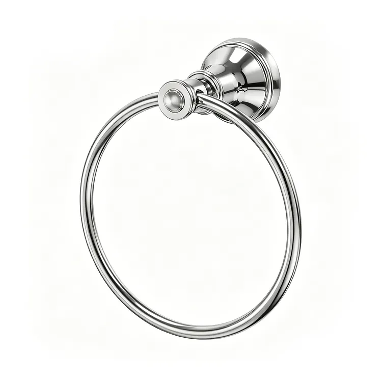 EVERSTEIN Round Modern Swivel Towel Ring Polished Chrome
