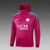 Joyfball 2024/2025 Psg Paris Saint-Germain Half-Pull Hat Style Training Suit Purple Football Shirt 1:1 Thai Quality