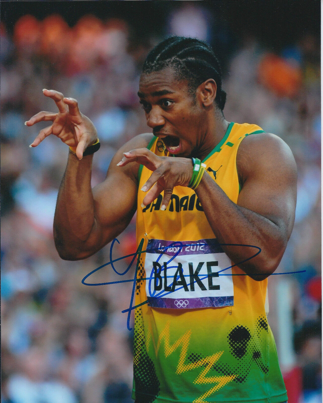 Johan BLAKE Autograph Signed Photo Poster painting AFTAL COA Jamaica Athlete Sprinter The Beast