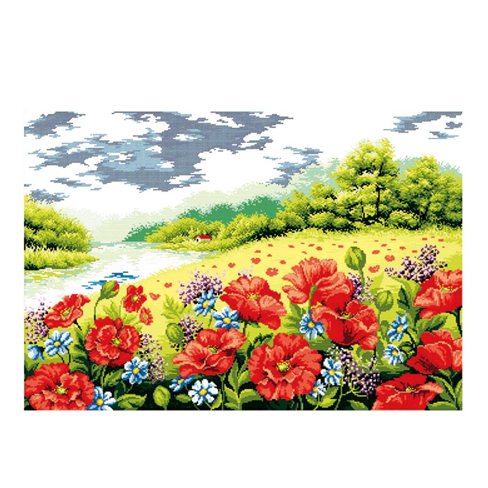 

Poppy garden - 14CT Stamped Cross Stitch - 72*52cm, 501 Original