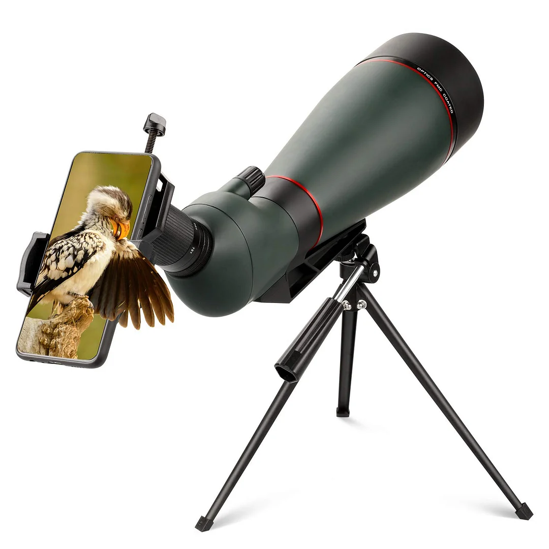 BEBANG Spotting Scope, 25-75x100 Spotting Scope with Tripod and Phone Adapter, Waterproof Spotting Scope for Bird Watching, Target Shooting, Hunting