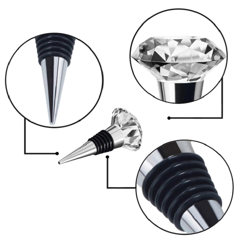Glam Solid Color Crystal Aluminium Alloy Wine Stopper 1 Piece
