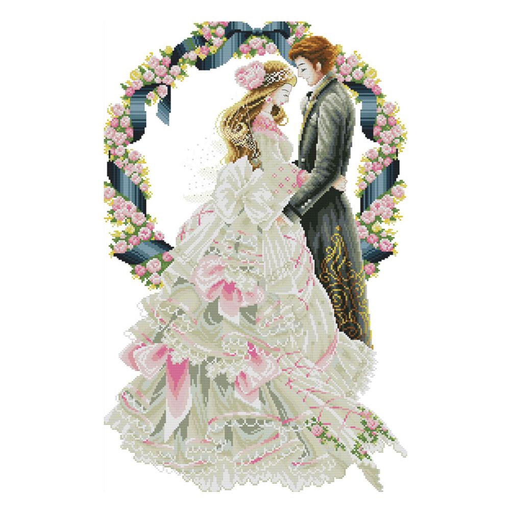 

Noble Wedding - 14CT Stamped Cross Stitch - 43*62cm, 501 Original