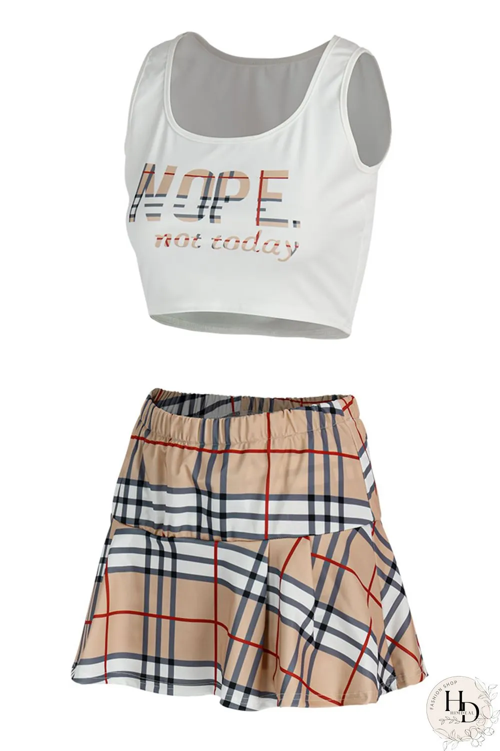 Leopard Print Casual Print Split Joint Fold U Neck Sleeveless Two Pieces