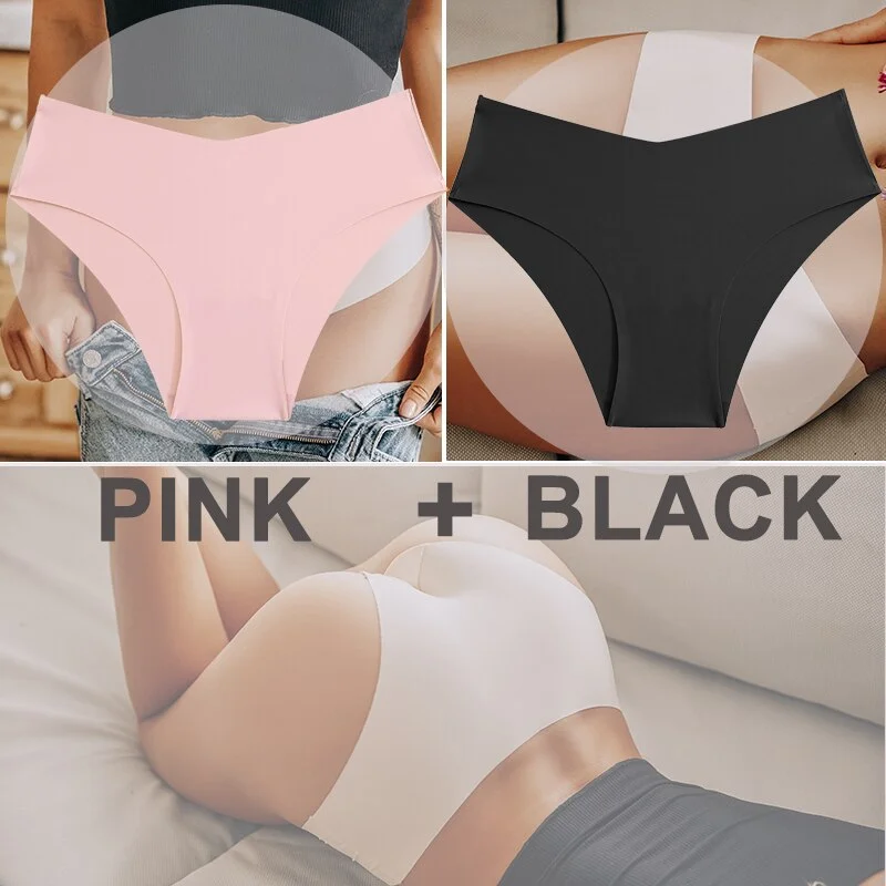FINETOO 2PCS/Set Women Seamless Panties Lingerie M-XXL Breathable Woman Underwear Sexy Femme Underpants Girls Panty  Plus Size