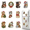 10PCS DIY Pearl Diamond Painting Christmas Fridge Magnets, Sparkling Rhinestone Refrigerator Magnet Craft Kit for Home Decor & Gifts