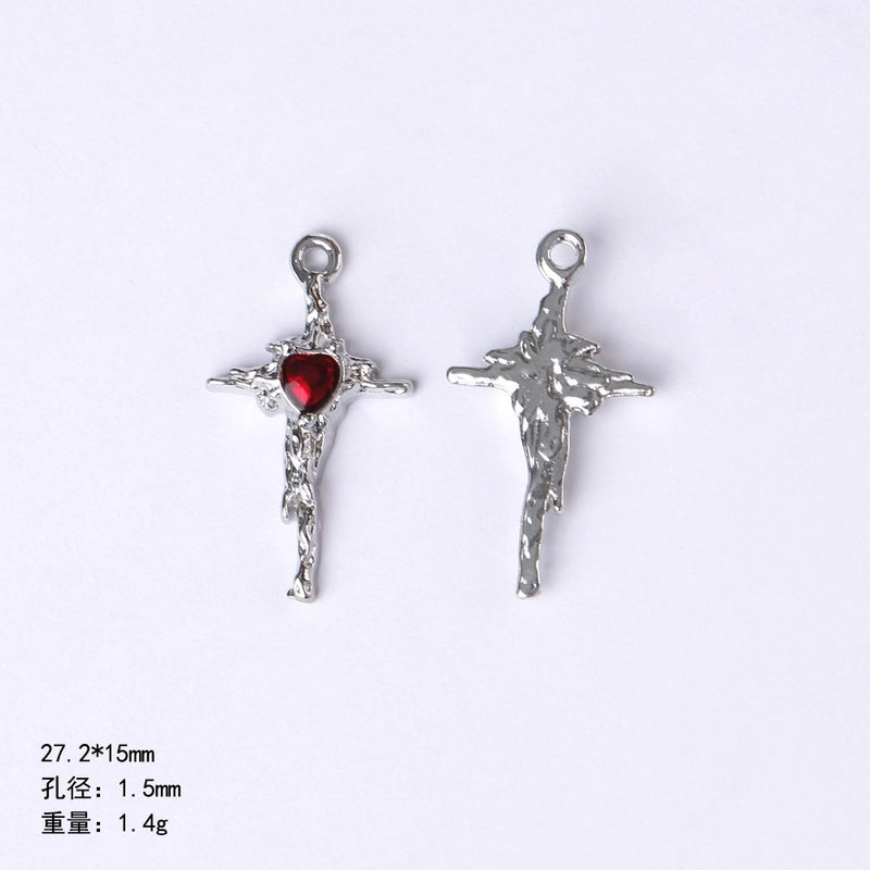 20 PCS/Package 22 * 9mm Alloy Cherry Heart Shape Rose Pendant Jewelry Accessories