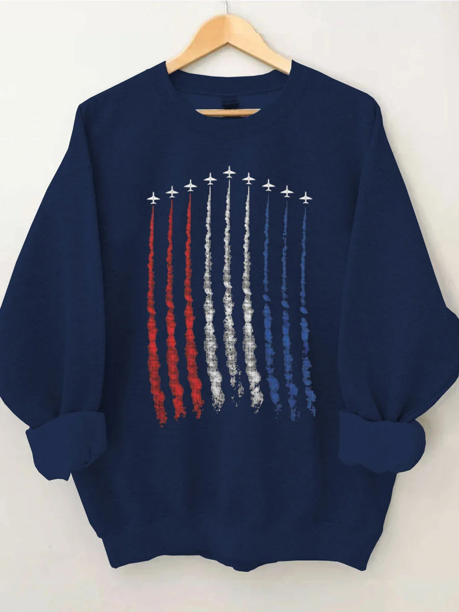 Red White Blue Air Force Flyover Sweatshirt
