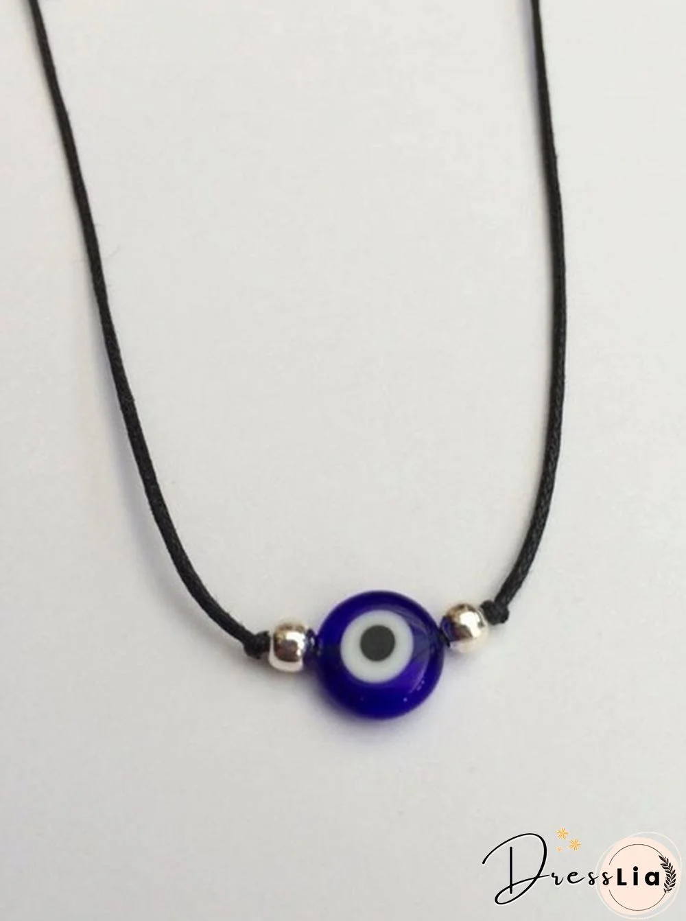 2Pcs/Set Evil Eye Handmade Black Rope Beaded,Ankle,Bracelet,necklace Set