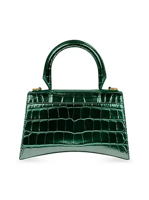 Balenciaga Hourglass XS Handbag Crocodile Embossed