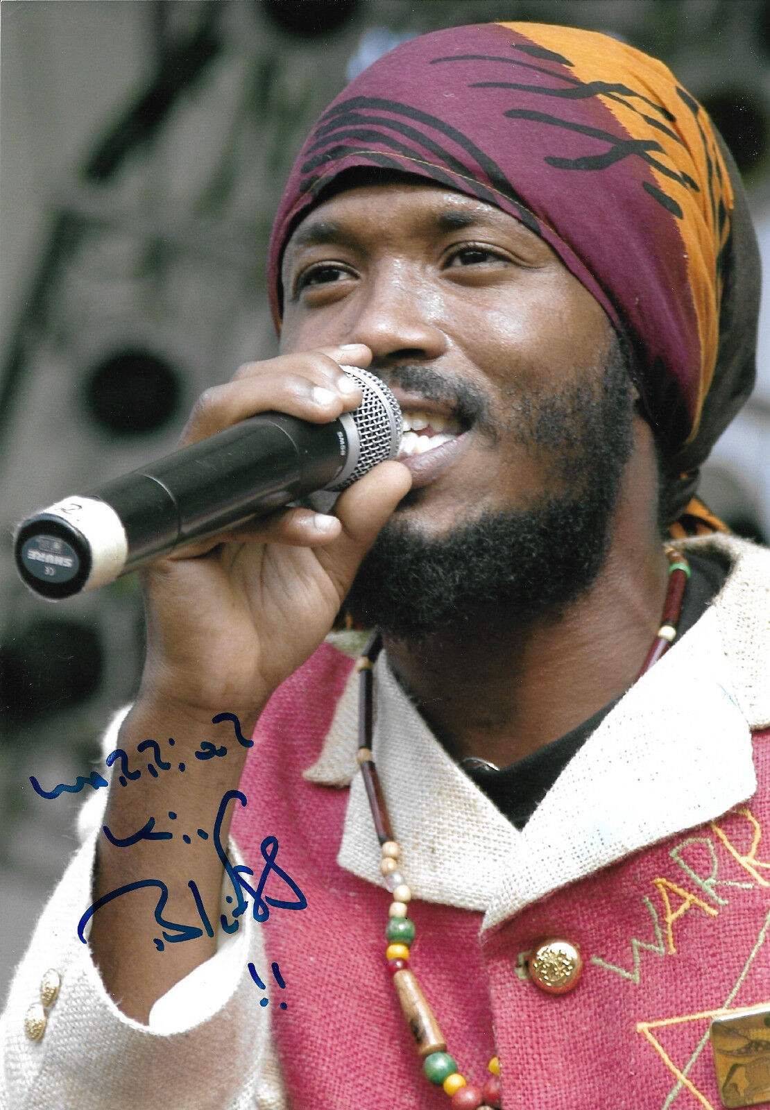 Warrior King Reggae signed 8x12 inch Photo Poster painting autograph