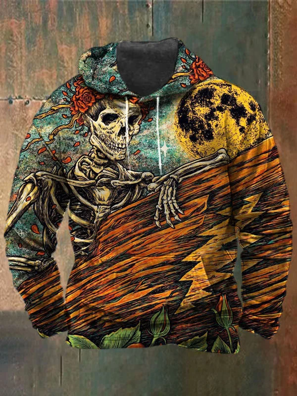 Unisex Skull Print Heavyweight Hoodies