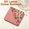 Pearl Bead Embroidery Kit Corner Bookmark PU Letter W DIY Craft