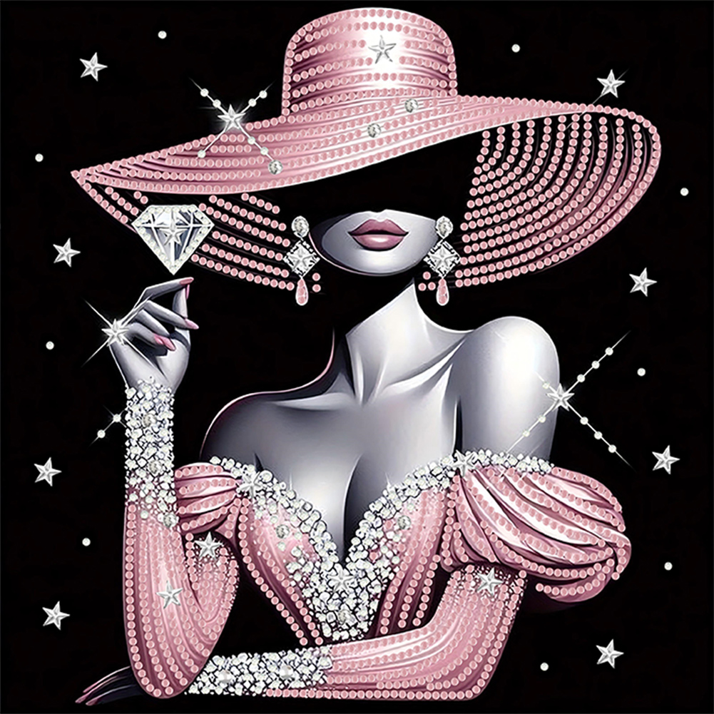 Lady 30*30cm(canvas) special shaped drill diamond painting
