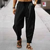 Men's Linen Loose Drawstring Hip-Hop Lantern Pencil Pants by Inlyline