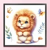 Cute Lion-18CT Stamped Cross Stitch 20*20cm/7.87*7.87in