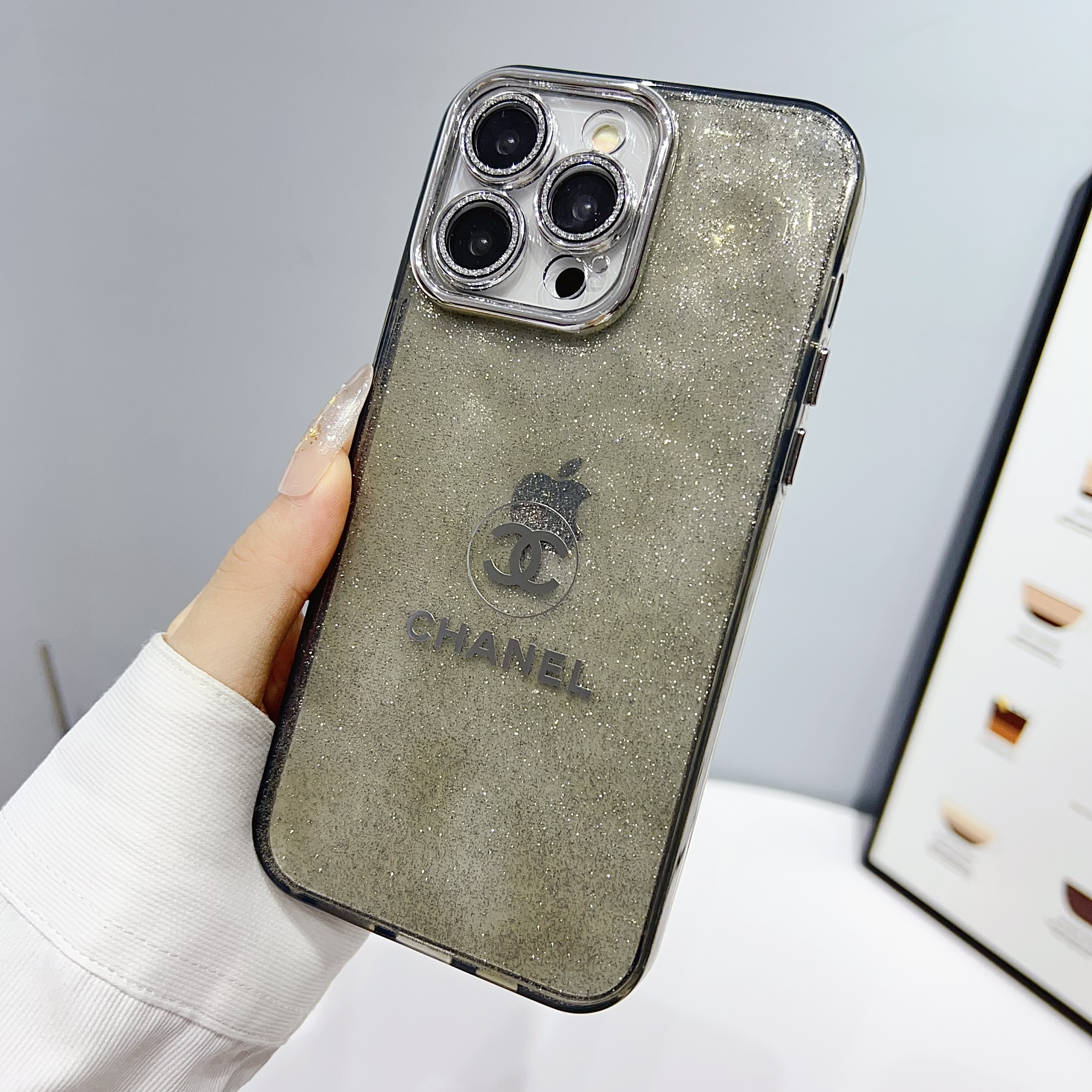 Chanel Exquisite Electroplated Glitter Transparent TPU Apple iPhone Case