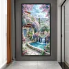 Paysage de cabine-perceuse ronde peinture au diamant-40 * 70cm (grande taille)
