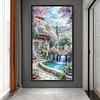 (40*70cm)Flower House - Full Round Drill Diamond Painting