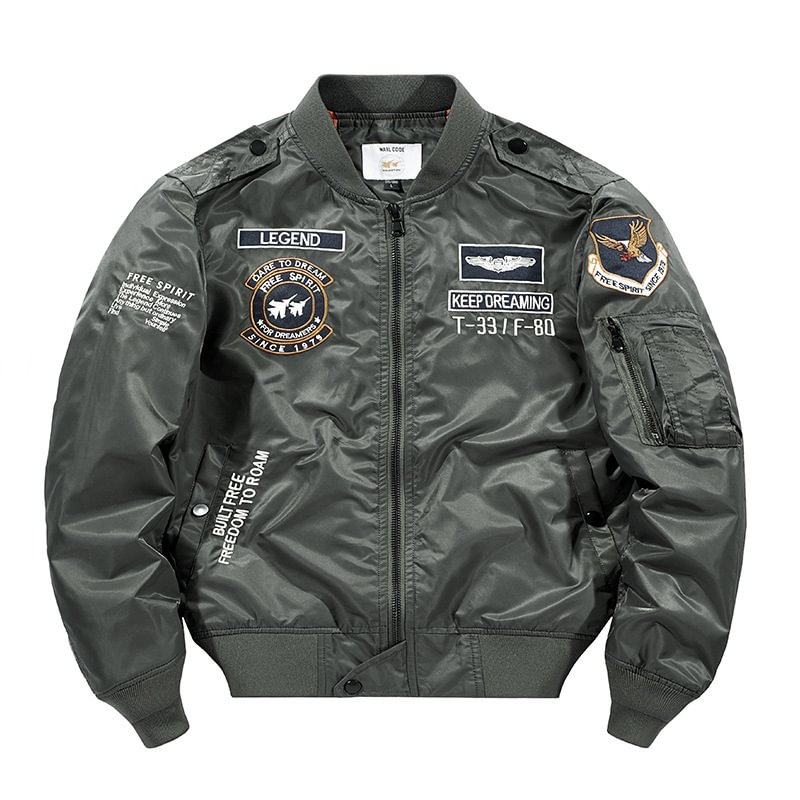 Men's Free Spirit Power Aviator Embroidered Loose Baseball Uniform Casual Jacket-Compassnice®
