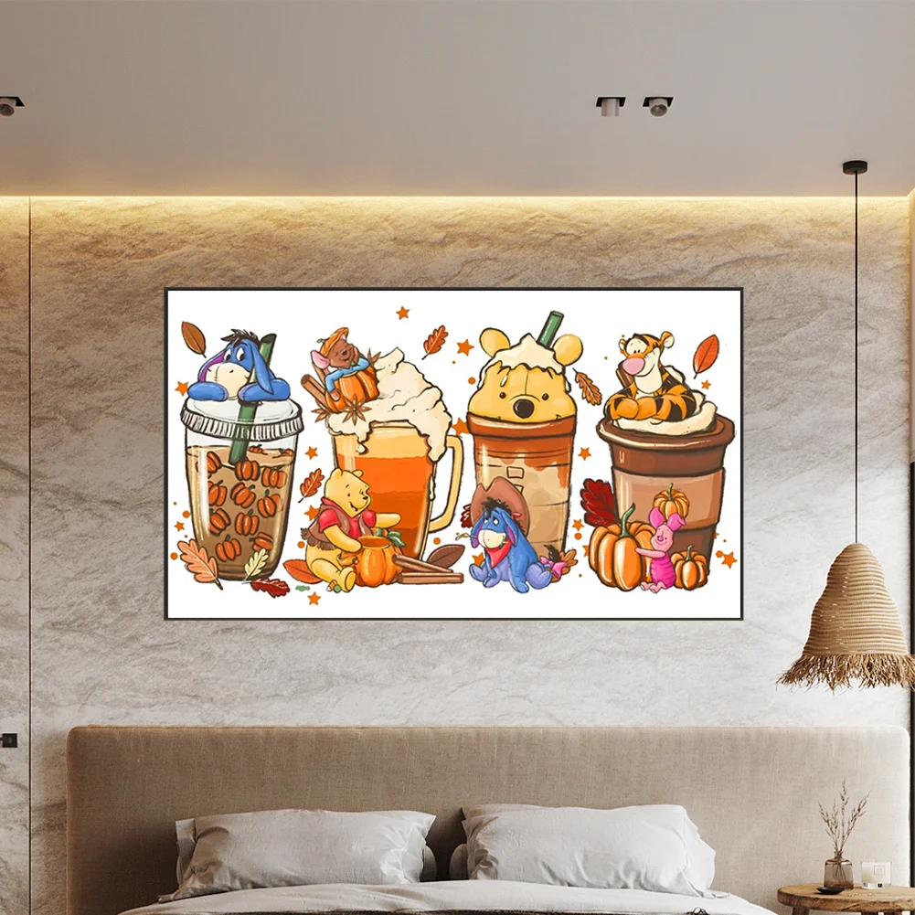 Diamond Painting - Full Round Drill - Winnie the Pooh Drinks(Canvas|70*40cm)