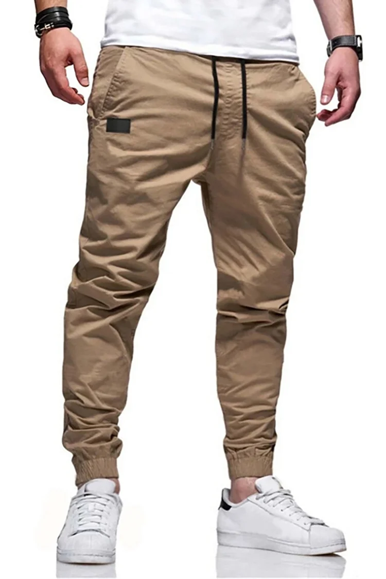 Casual Drawstring Slim Fit Tapered Pants